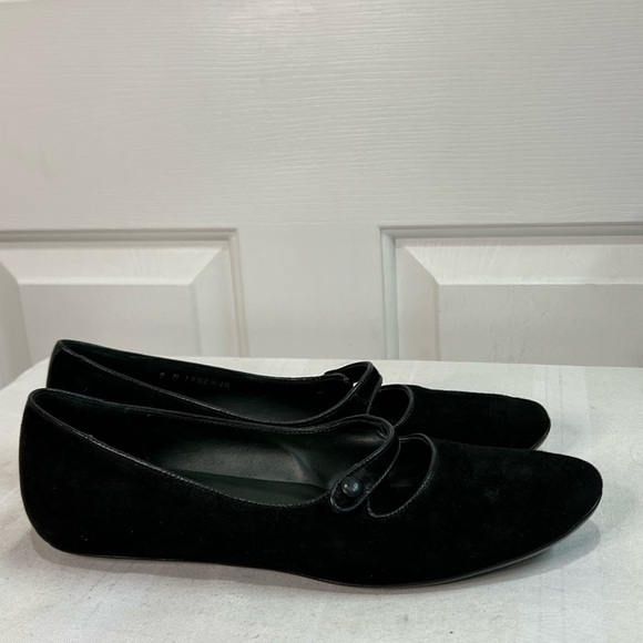 Donald J Pliner black suede Henna Mary Jane flats size 9 minor heel flaw - Picture 3 of 15